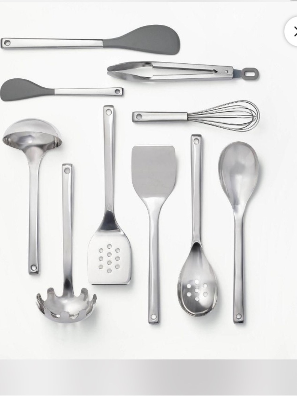 NIB Figment Gray and Stainless Steel Kitchen Utensil Set - 10 Piece. No offers!